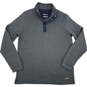 SWANNIES Large Quarter Snap Mock Neck Pullover Gray Red Hawk Golf Fleece Sweater
